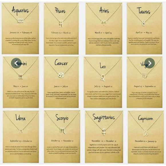 Virgo GOLD ZODIAC STAR SIGN HOROSCOPE NECKLACE - Picture 2 of 9